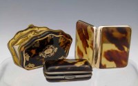 Lot 420 - Asprey 9ct gold mounted tortoiseshell vesta case and two purses