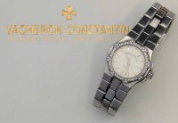 Lot 446 - Vacheron & Constantin Overseas stainless steel and diamond watch.