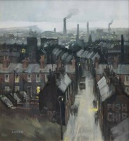 Lot 464 - John Lines, Fish and Chips, oil.