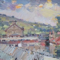 Lot 465 - Don McKinlay, View from the artist's studio, oil.