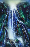 Lot 472 - David Wilde, Dawn, Aber Falls, acrylic.