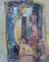 Lot 482 - Tadeusz Was, Abstract figurative studies, double sided, oil.
