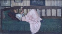 Lot 493 - Pierre Adolphe Valette, Gabriella in Pink, oil.