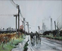 Lot 495 - John Lines, The Morning Walk, oil.