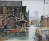 Lot 496 - John Lines, Canal Jogger, oil.