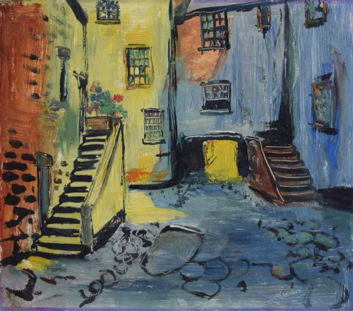 Lot 498 - J.L. Isherwood, Cocking Court, St. Ives, oil.