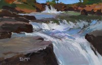 Lot 502 - Donald McIntyre, River Wharfe, acrylic on board.