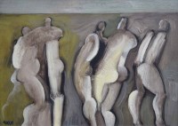 Lot 504 - Geoffrey Key, Nab Figures, oil on canvas.