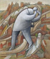 Lot 522 - Jiri Borsky, The Photographer, acrylic on board.
