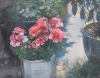 Lot 558 - Bohuslav Barlow, A Colourful Corner, pastel.
