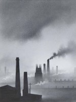 Lot 563 - Trevor Grimshaw, Smoke and Clouds, graphite.