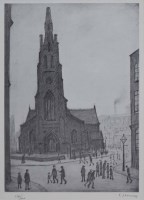 Lot 610 - After L.S. Lowry, St. Simon's Church, signed print.