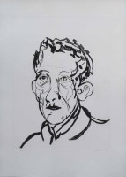 Lot 611 - Tony Bevan, Portrait Man, signed etching.