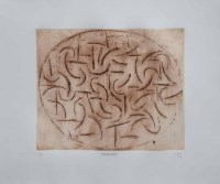 Lot 614 - Victor Pasmore, Turning and turning in the widening gyre the falcon cannot hear the falconer, etching.