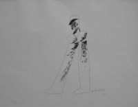Lot 616 - David Hockney, Walking Man, signed lithograph.