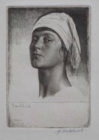 Lot 626 - Gerald Leslie Brockhurst, Aglaia, signed etching.