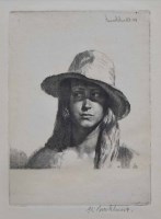 Lot 627 - Gerald Leslie Brockhurst, Corinne, signed etching.