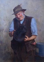 Lot 629 - Charles Spencelayh, Antiques, oil.