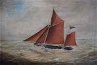 Lot 639 - George Vemply Burwood, Premier off the coast at Grimsby, oil.