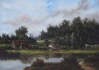 Lot 641 - Joseph Thors, View near Pangbourne, oil.