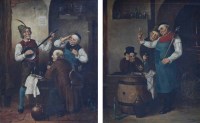 Lot 654 - Carlo Vesaly, 19th/20th century, Interior scenes with figures, a pair, oil on canvas in ornate gilt frames (2).