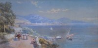 Lot 660 - Charles Rowbotham, Coast of Genoa, watercolour.
