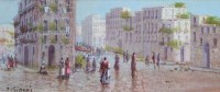 Lot 663 - M. Gianni, Street in Naples, gouache.