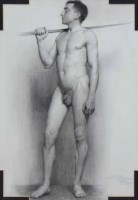 Lot 668 - H.T. Bosdet, Standing male nude, pencil.