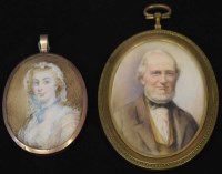 Lot 672 - English School, early 19th century, Two portrait miniatures of an elderly gentleman and a lady (2).
