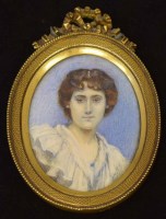 Lot 673 - English School, early 19th century, Portrait of a lady, miniature.