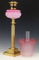Lot 699 - Victorian oil lamp.