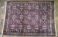 Lot 704 - Unusual Turkoman rug. 205cm x 144cm.