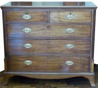 Lot 720 - Mahogany chest of drawers.