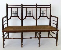 Lot 725 - Late 19th century three seater settee.