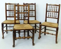 Lot 727 - Four spindle-back dining chairs.