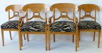 Lot 738 - A pair of Biedermeier style armchairs and two