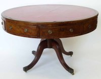 Lot 744 - Mid 19th century mahogany drum table.