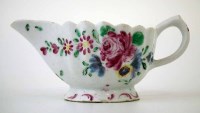 Lot 91 - Bow cream boat circa 1765, painted with