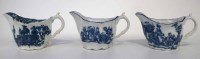 Lot 101 - Three Caughley low chelsea ewers circa 1780