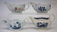 Lot 126 - Four Liverpool Sauceboats circa 1760 - 1770, one