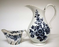 Lot 137 - Lowestoft creamboat and a jug circa 1770, painted