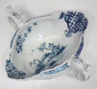 Lot 149 - Worcester two handled sauceboat circa 1765, with
