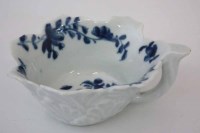 Lot 153 - Worcester butter boat circa 1765, painted with