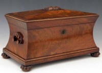 Lot 13 - Mahogany sarcophagus shape teacaddy.