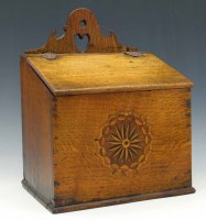 Lot 19 - Oak wall mounted candle box.