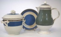 Lot 102 - Pearlware lidded jug and a sucrier and stand circa 1800