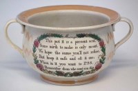 Lot 113 - Novelty chamber pot.