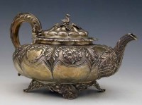 Lot 261 - Silver tea pot.