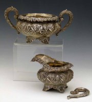 Lot 262 - Silver milk and sugar bowl.