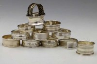 Lot 273 - Twelve napkin rings.
